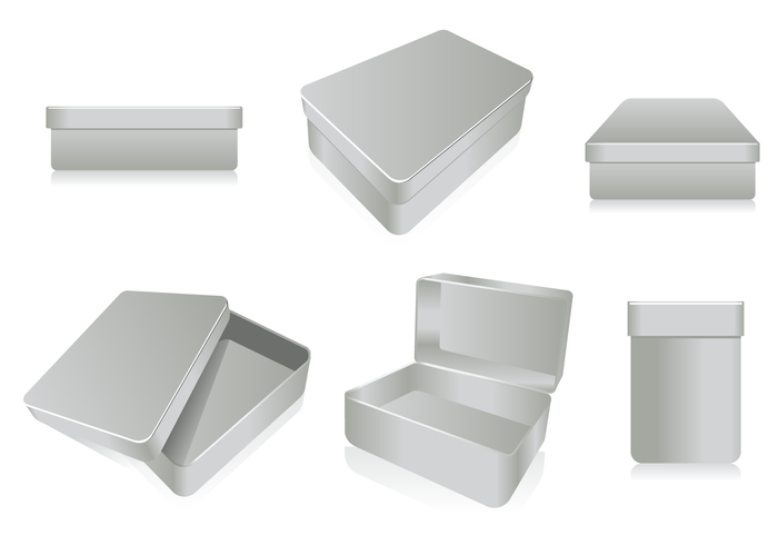 3D Caja de Tin Vector