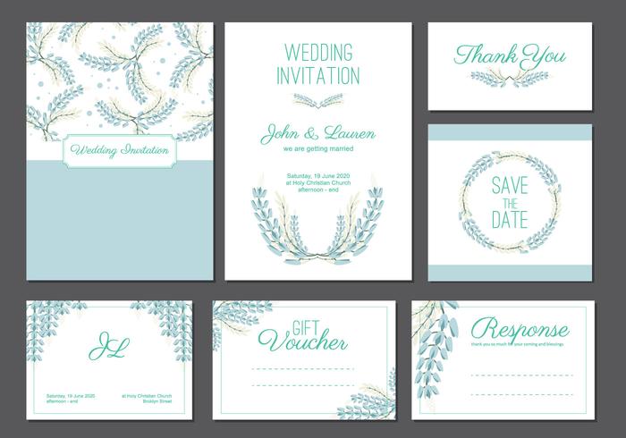 Plantilla de la tarjeta de boda de Bluebonnet vector