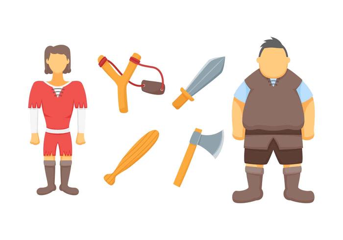 Free Outstanding David and Goliath Vectors