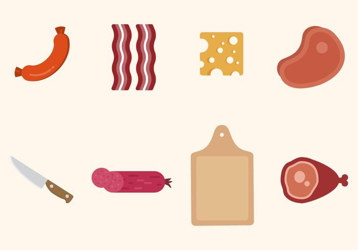 Flat Charcuterie Vectors