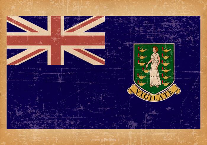 Old Grunge Flag of UK Virgin Islands vector