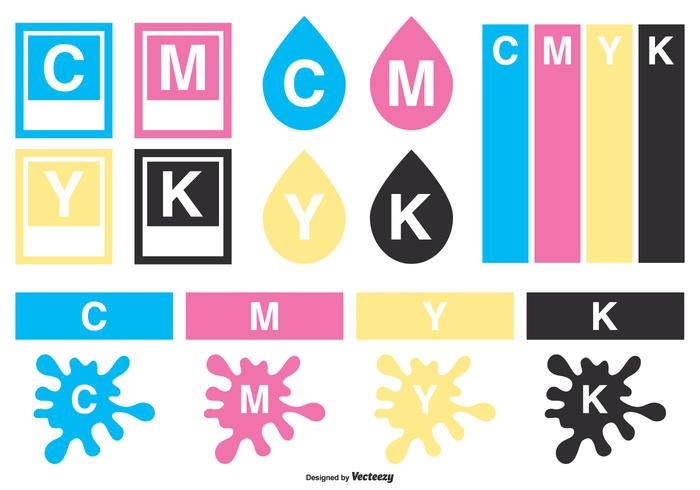 Colección de elementos vectoriales CMYK vector