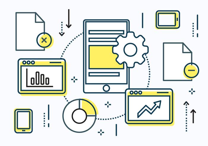 Free Linear Digital Data Vector Elements Free Linear Digital Data Vector Elements