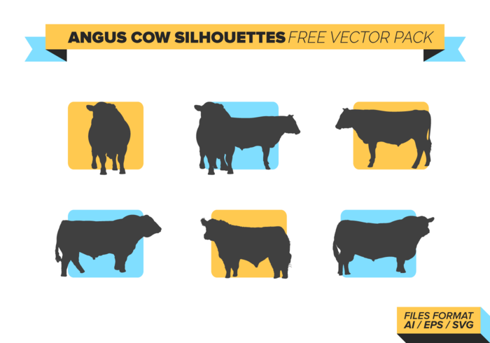 Angus Cow Silhouettes Free Vector Pack Angus Cow Silhouettes Free Vector Pack