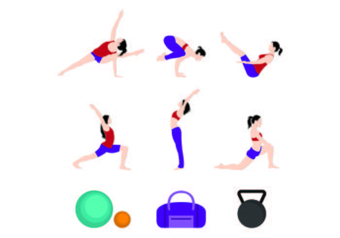 Set Of Woman Sport Icons vector