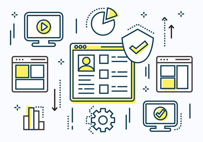 Free Linear Digital Data Vector Elements