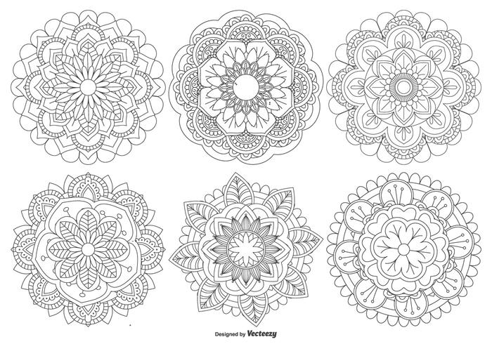 Beautiful Mandala Shapes Collection vector