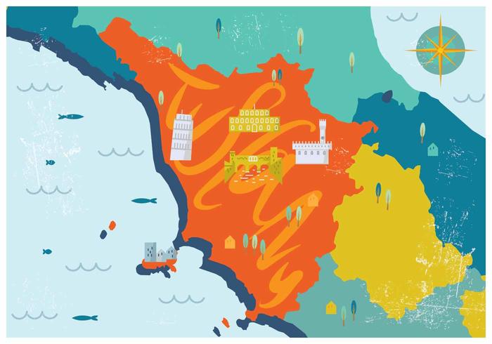 Vector mapa de la Toscana