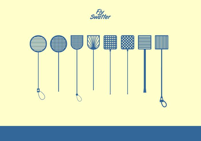 Fly Swatter Iconos Azul Vector Libre