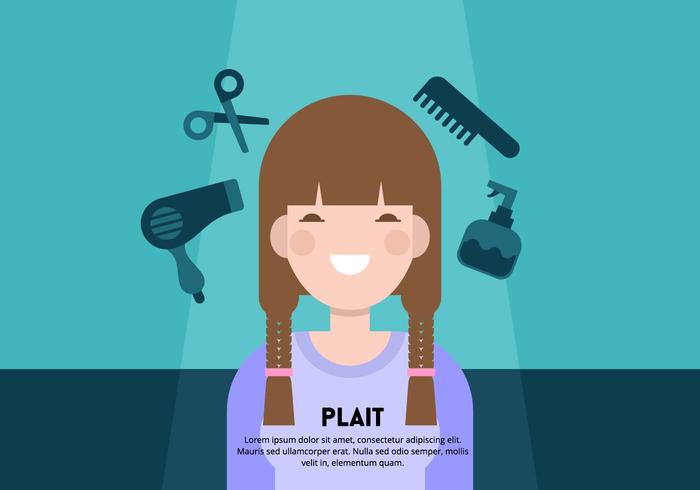 Girl with Plait Background vector