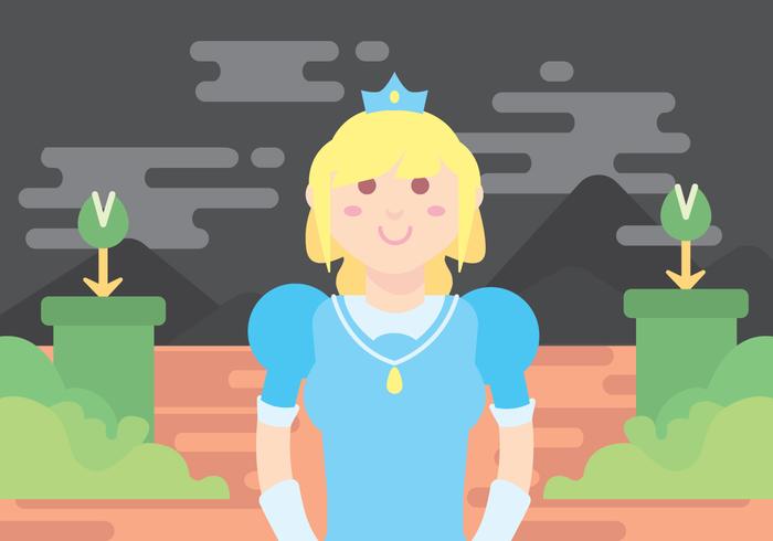 Princess in Blue Dress Vector