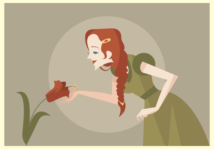Young Beautiful Women with Red Plaited Hair Vector Young Beautiful Women with Red Plaited Hair Vector