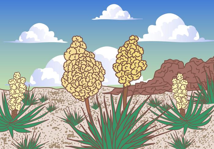 Desert Yucca Scene Vector