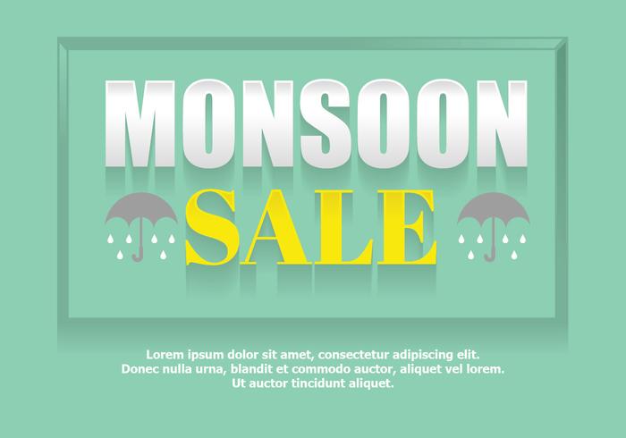 Monsoon sale poster vector