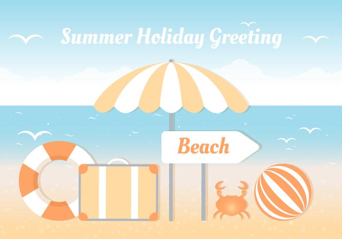 Free Flat Tropical Summer Background vector