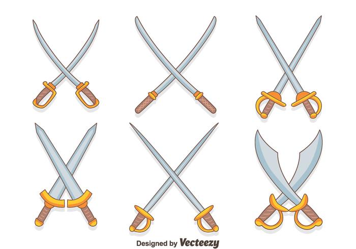 Hand Drawn Cross Sword Vectors