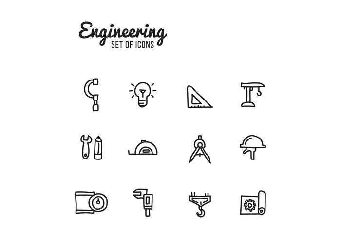 Conjunto De Iconos De Ingeniería vector