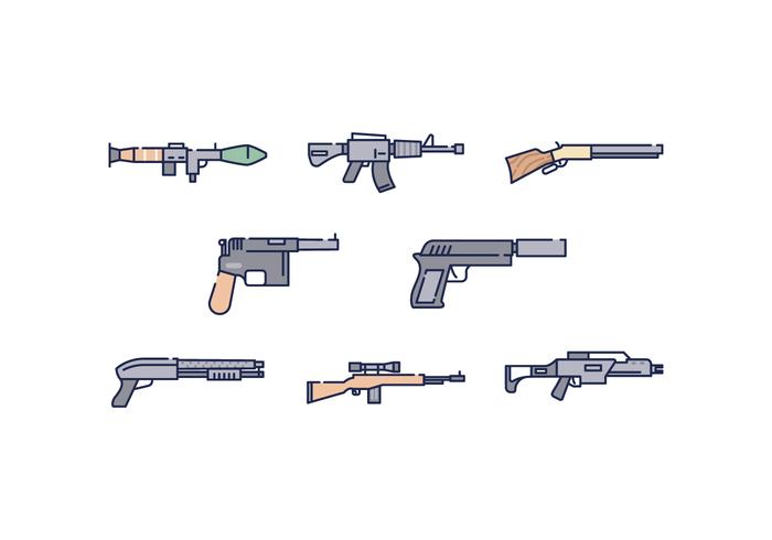 Iconos de armas libres vector