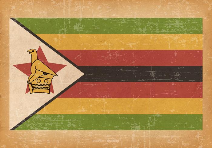 Grunge Bandera de Zimbabwe vector