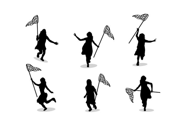 Butterfly Net Silhouette vector