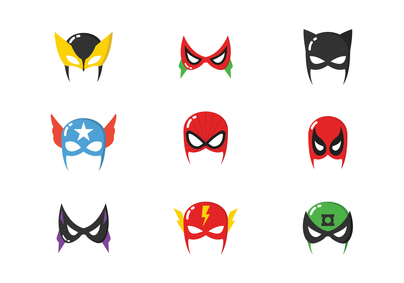 Download Super Hero Masks 151304 Vector Art at Vecteezy