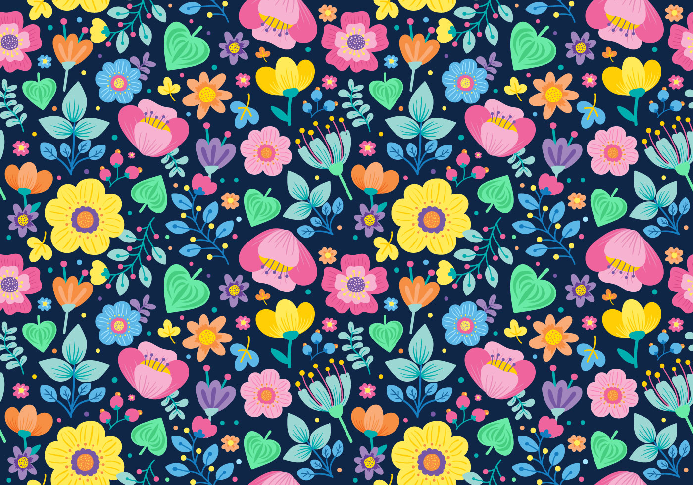 Download Seamless Ditsy Floral Pattern - Download Free Vectors, Clipart Graphics & Vector Art