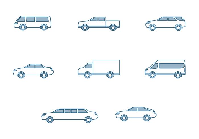 Modern Cars Icons vector