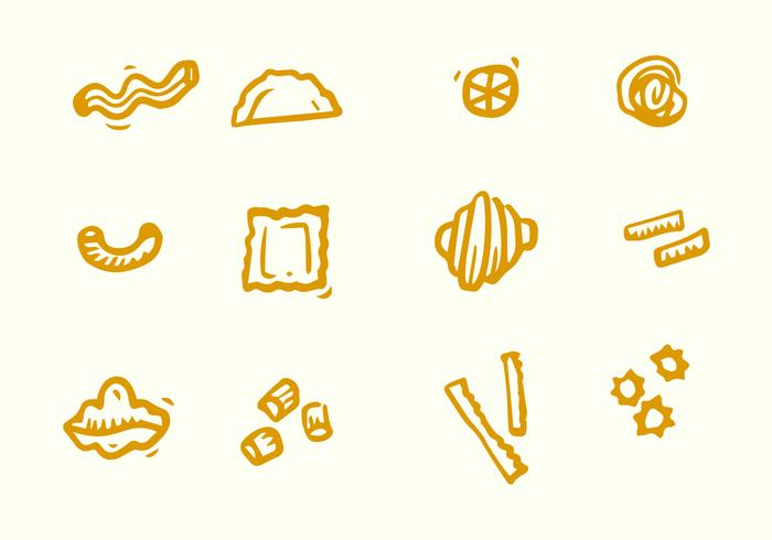 Varias Pasta Icono vector