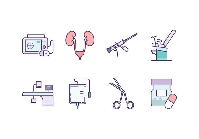 Urología Icon Set vector