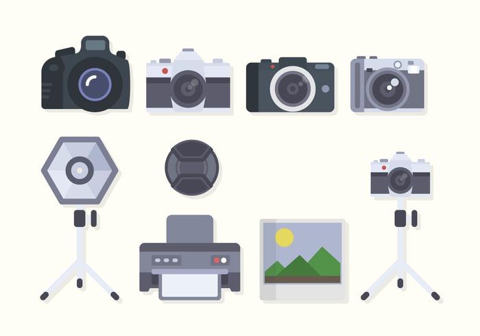 Flat Camera Equipment Vectors