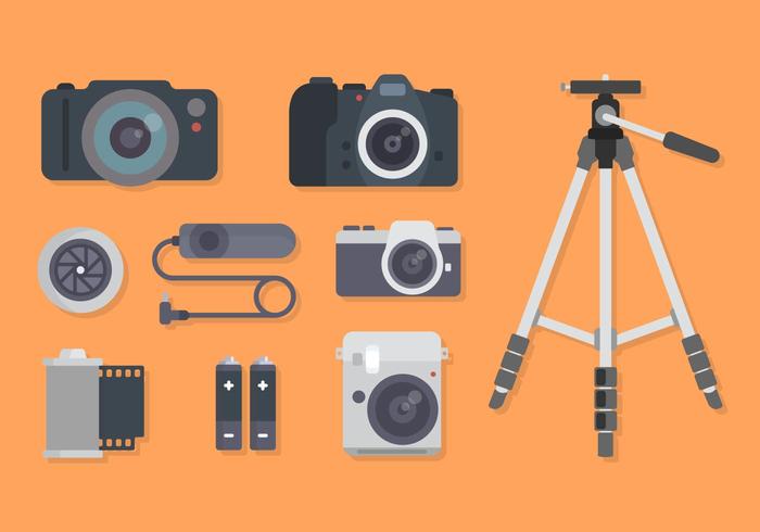 Flat Camera Equipment Vectors