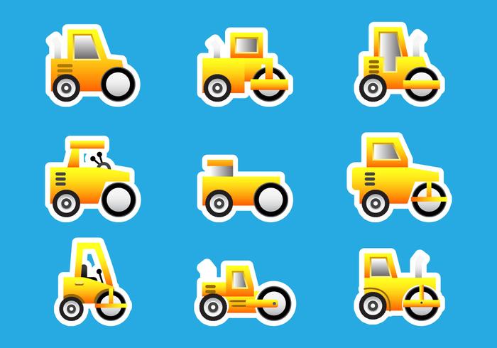 Road Roller Bulldozer Stickers vector