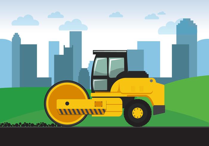 Yellow Road Roller vector