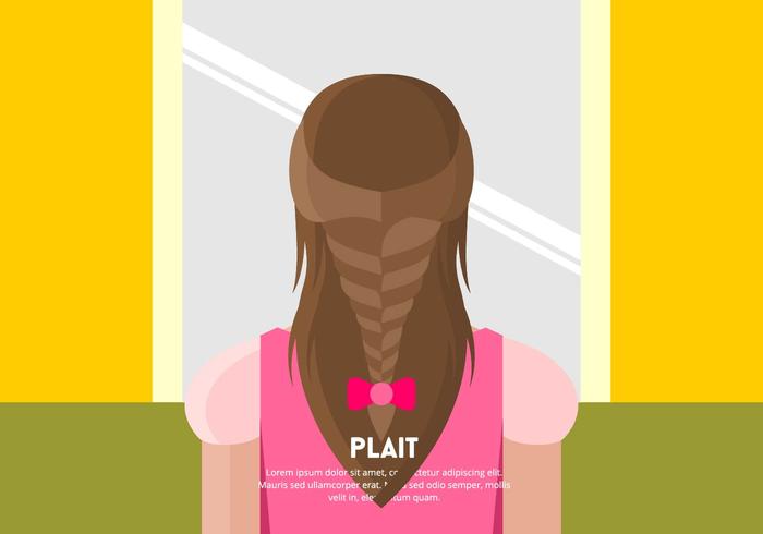 Chica con trenzas de fondo Vector