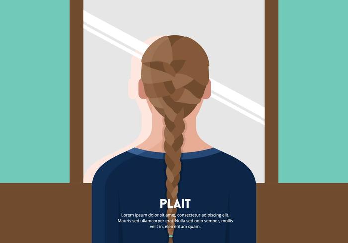 Girl with Braid or Plait Background vector