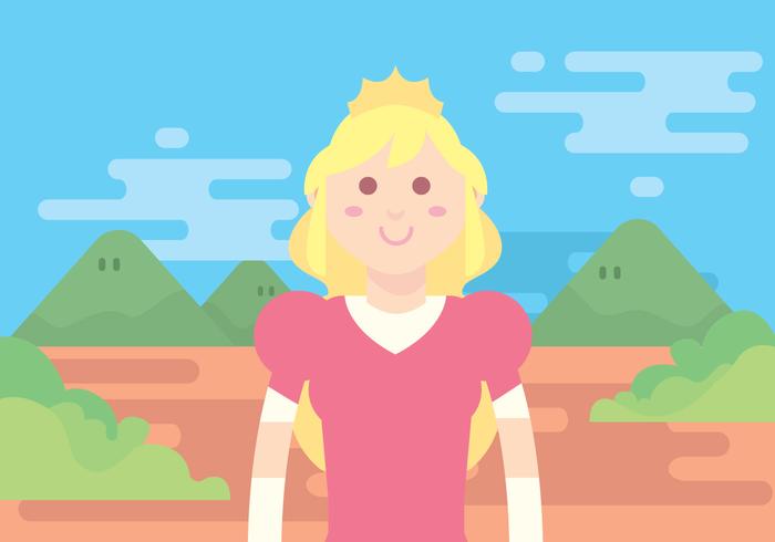 Princess in Pink Dress Vector