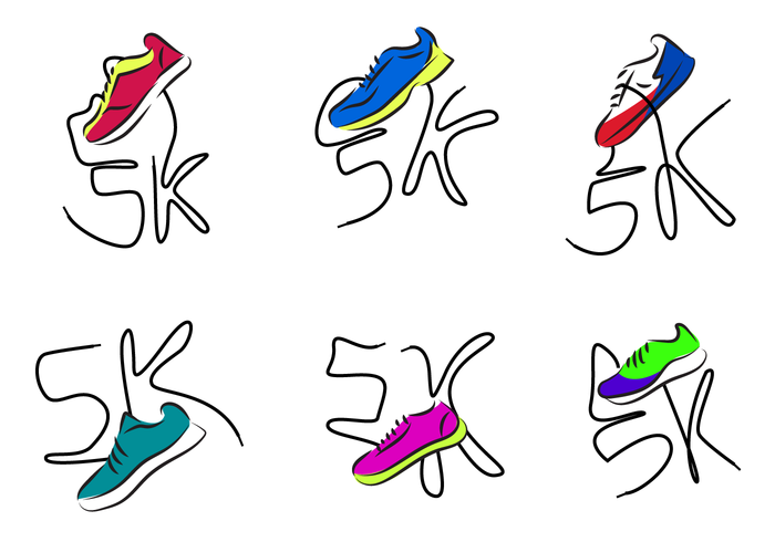 5K zapatos corriendo vector