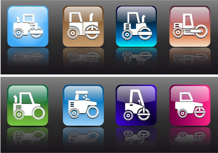 Icon App Style Road Roller and Construction Vectors 