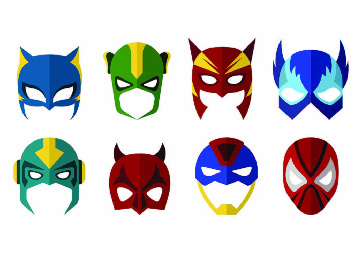Vector Of Super Hero Masks