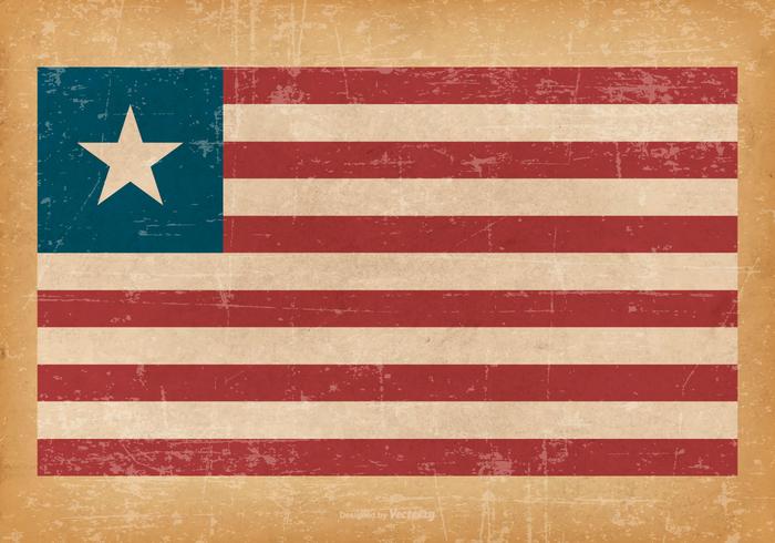 Grunge Bandera de Liberia vector