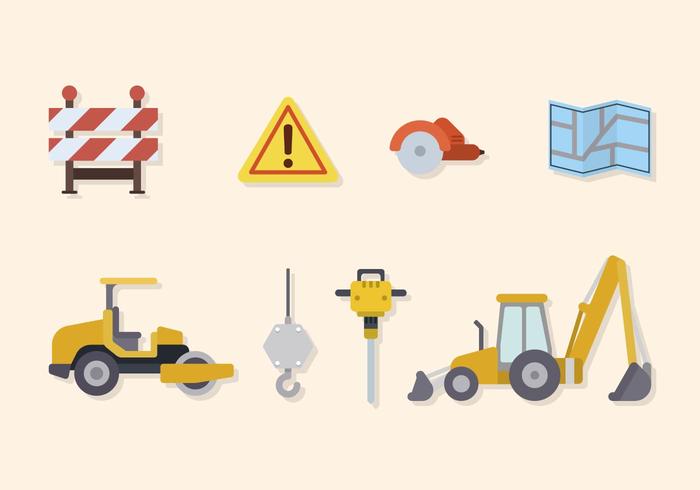 Flat Road Construction Vectors Flat Road Construction Vectors