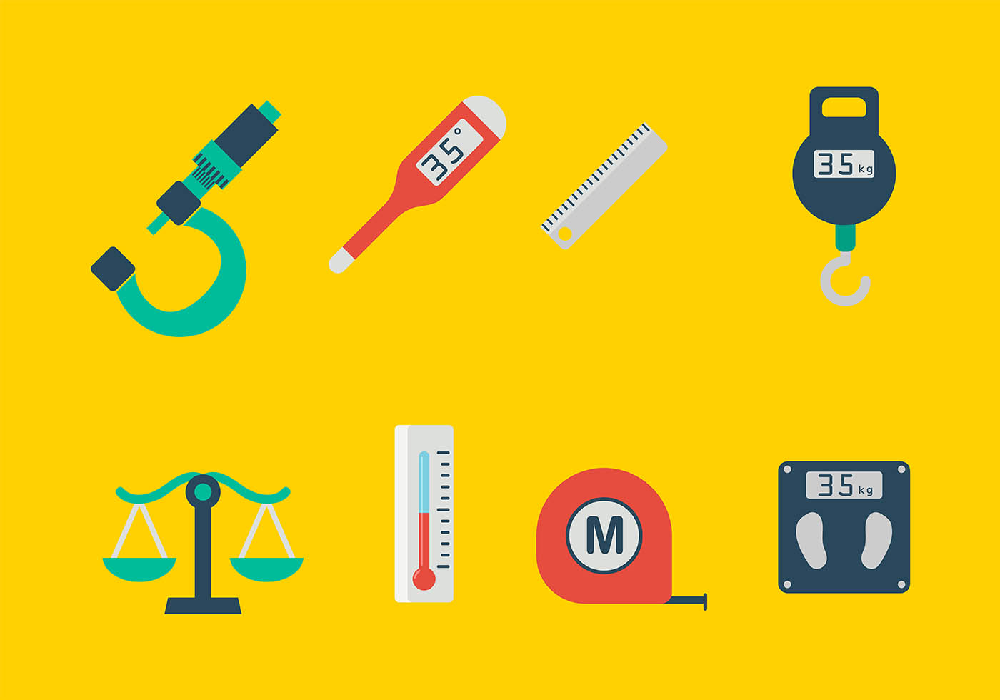 Measuring Tools Icons Vector 151416 Vector Art at Vecteezy