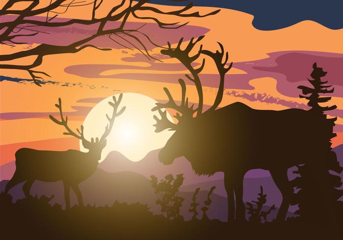 Caribou Silhouette Vector