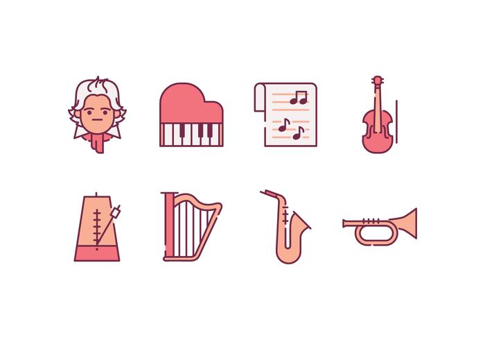 Iconos De La Música Clásica vector