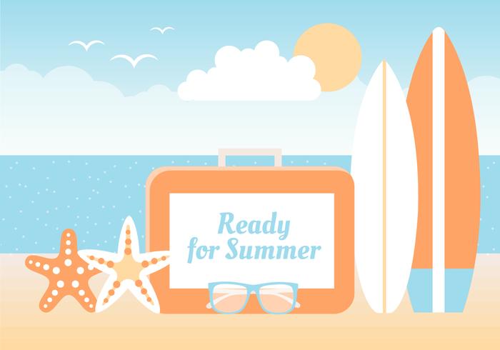 Summer Beach Elements Background vector