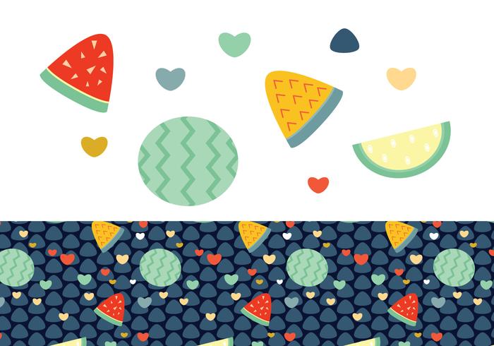 Ditsy Watermelon Background Vector