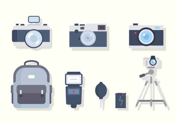 Flat Camera Equipment Vectors