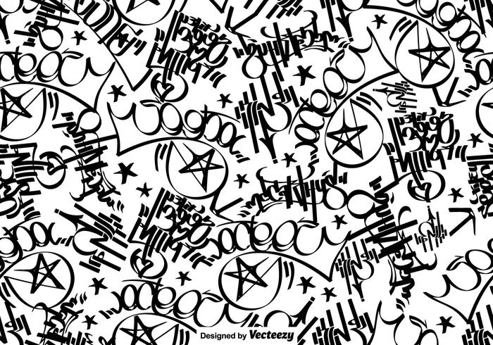 Vector Graffiti Tags Seamless Pattern