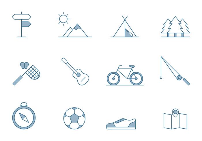 Iconos de actividades al aire libre vector