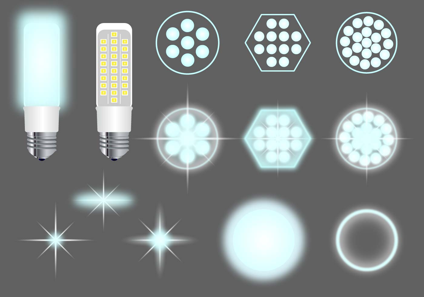 LED Lights Vector Pack 151522 Vector Art at Vecteezy